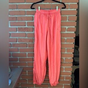 Champion Windbreaker Jogger Pants Womens S Coral Pink/Orange Running Workout Gym
